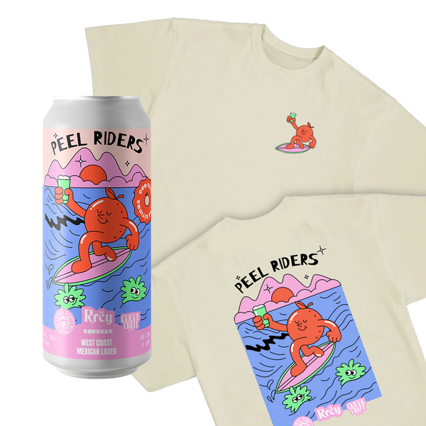 6 pack Peel Riders + t-shirt