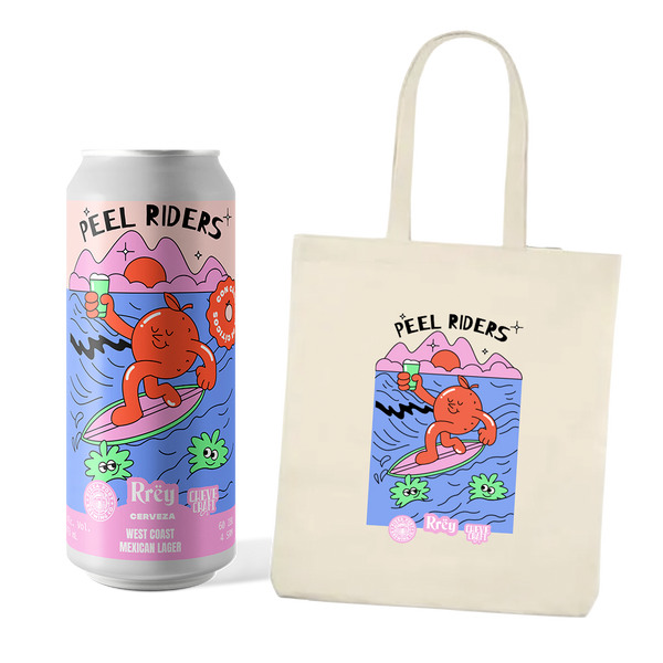 6 pack Peel Riders + tote bag